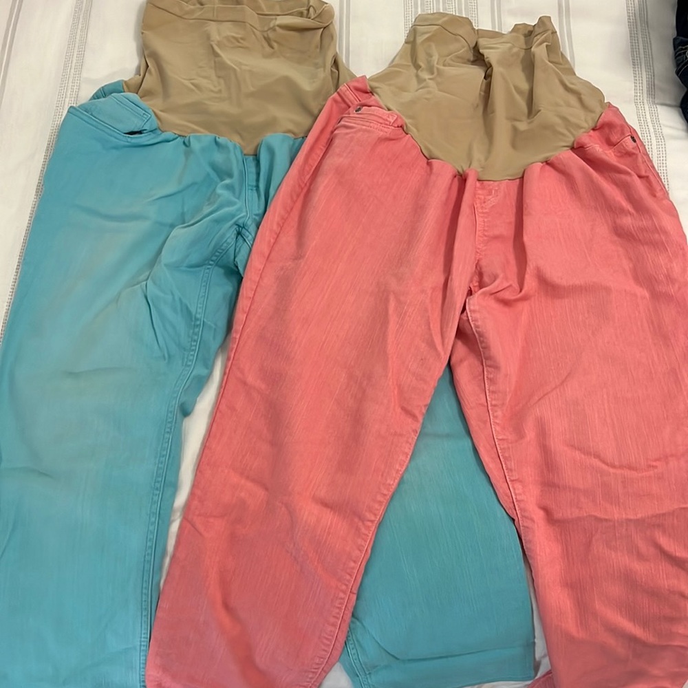 Two Pairs of Motherhood Maternity Ankle Jeans